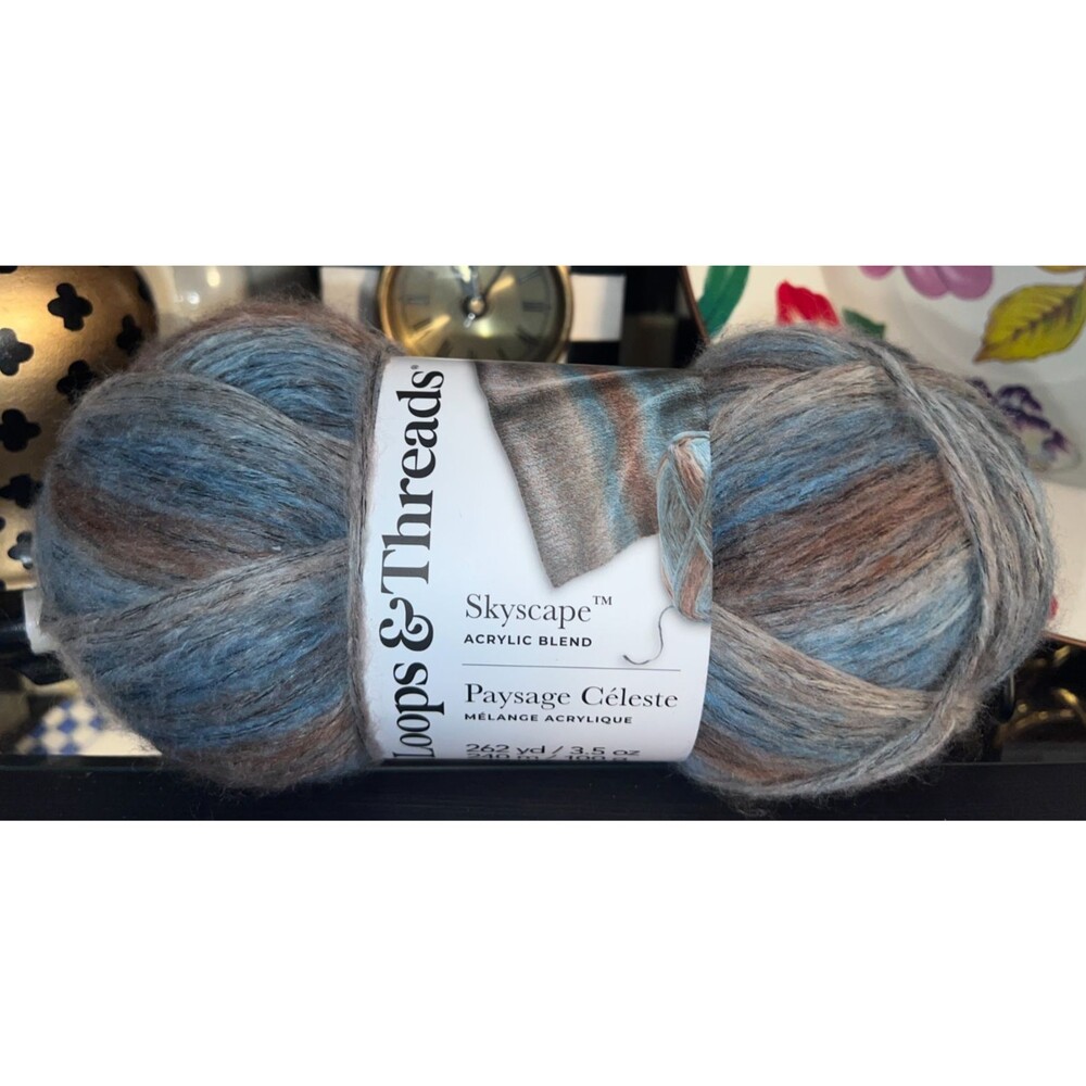Yarn by Loops & Threads® Skyscape Paysage Celeste Blue & Cream Multi ONE Skein
